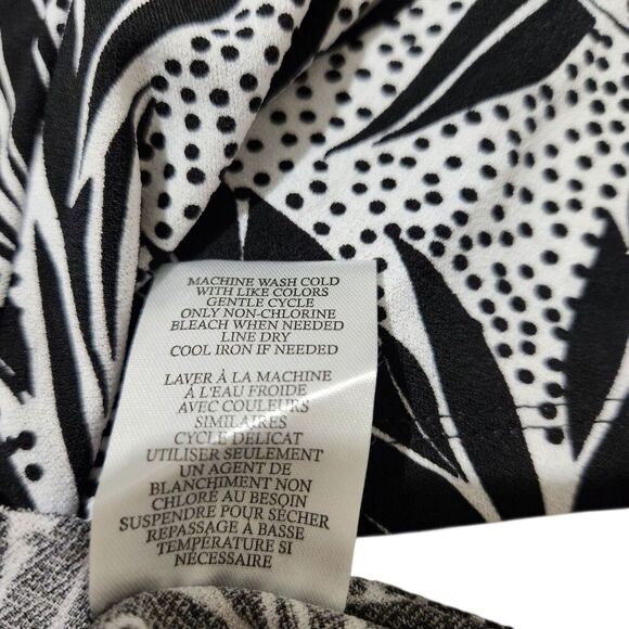Como blu Top Size 2X Black And White Cold Shoulder Stretch - Picture 13 of 14